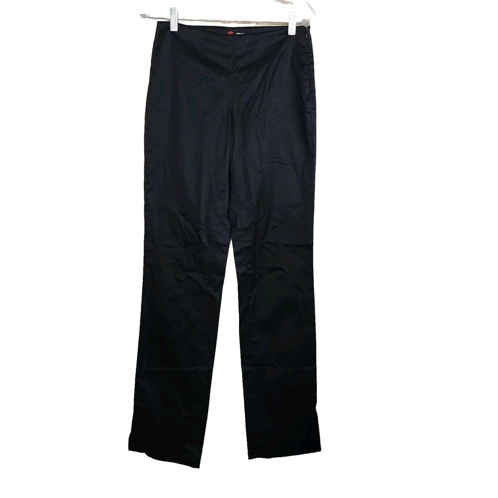 Versace Sport  Black Slacks Pants Satin Size S/ M Straight Leg Made In Italy